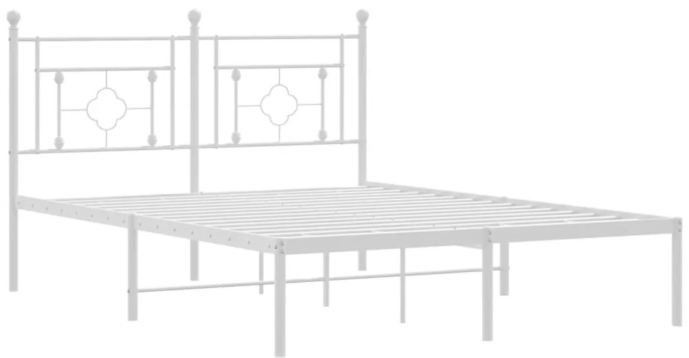 Estrutura de cama com cabeceira 140x190 cm metal branco