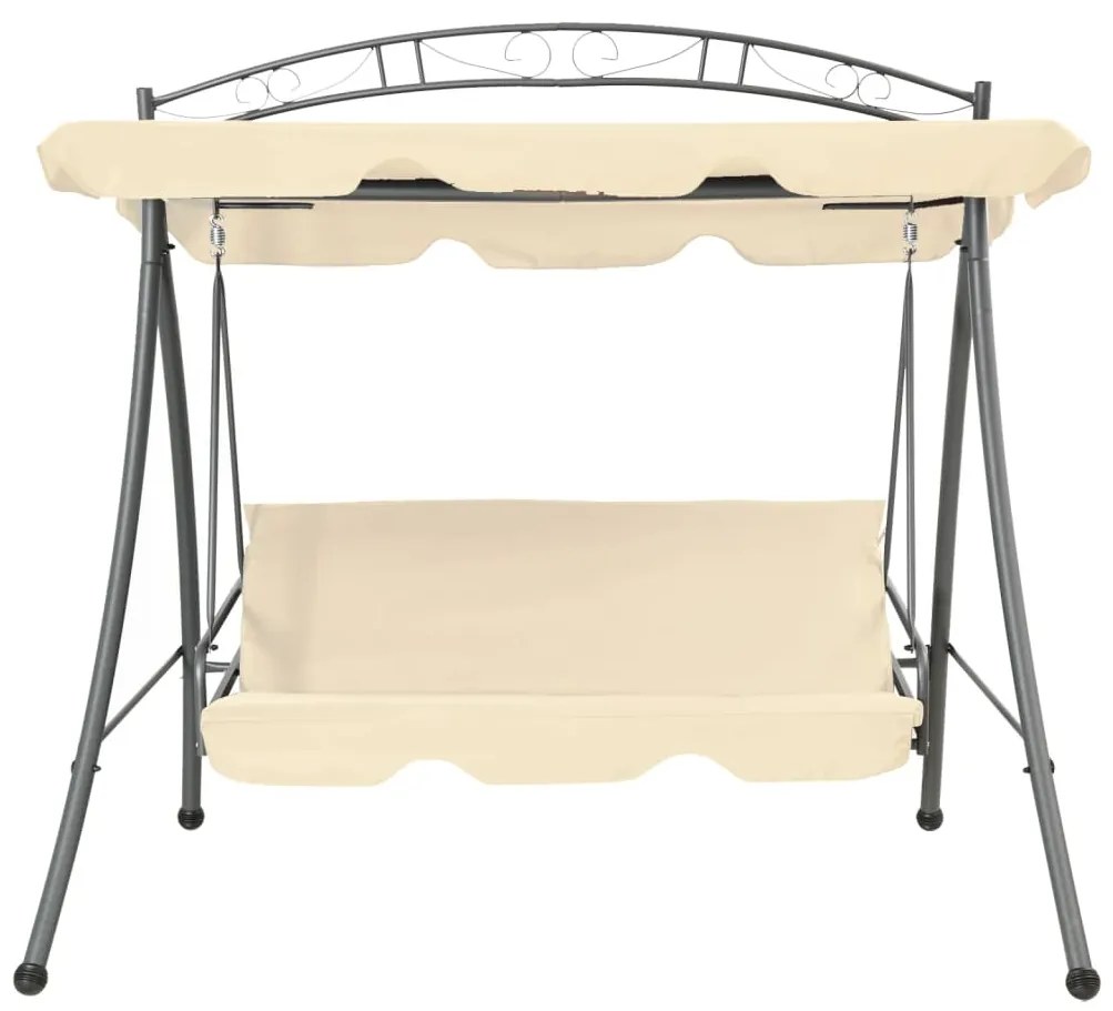 Baloiço de jardim convertível com toldo branco areia