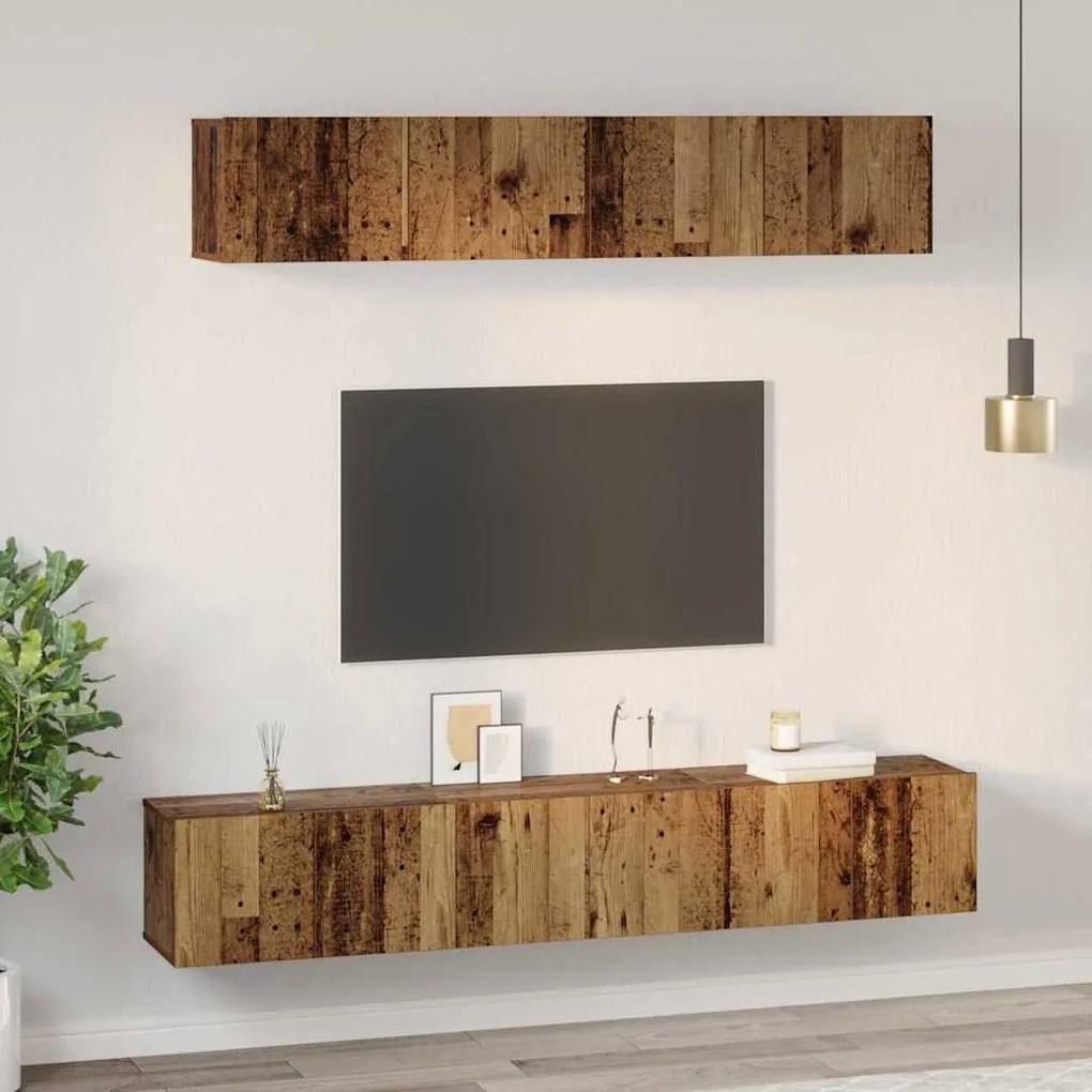 Conjunto de móvel de TV 5 pcs Madeira antiga Standard Médio