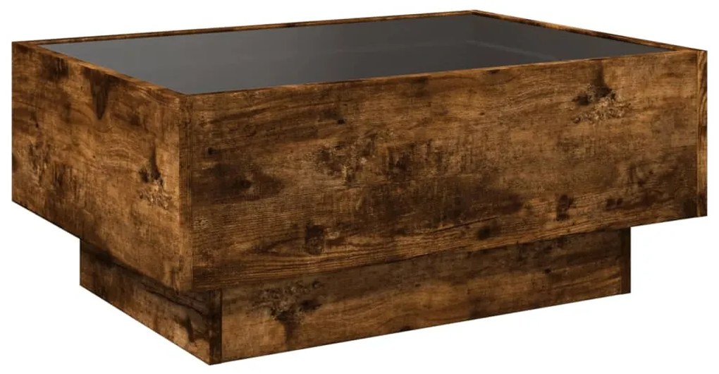 Mesa de centro c/ LEDs 70x50x30 cm derivados de madeira