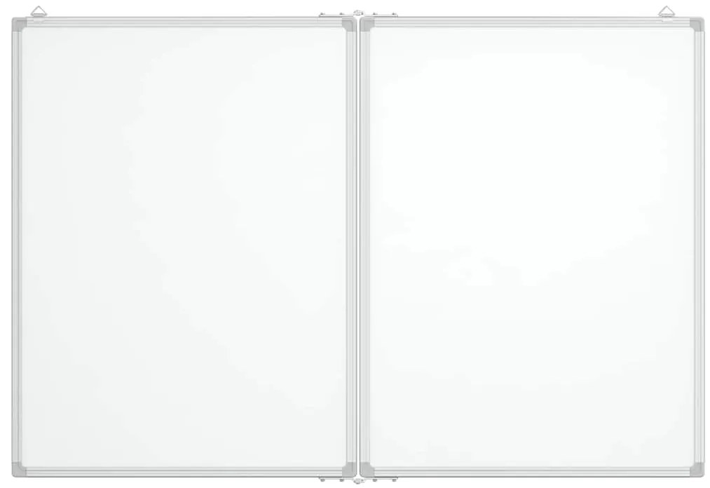 Quadro branco magnético dobrável 100x80x1,7 cm alumínio