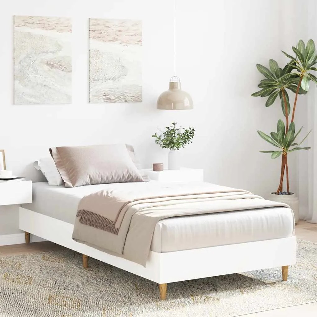 Estrutura cama s/ colchão 75x190 cm derivados de madeira branco