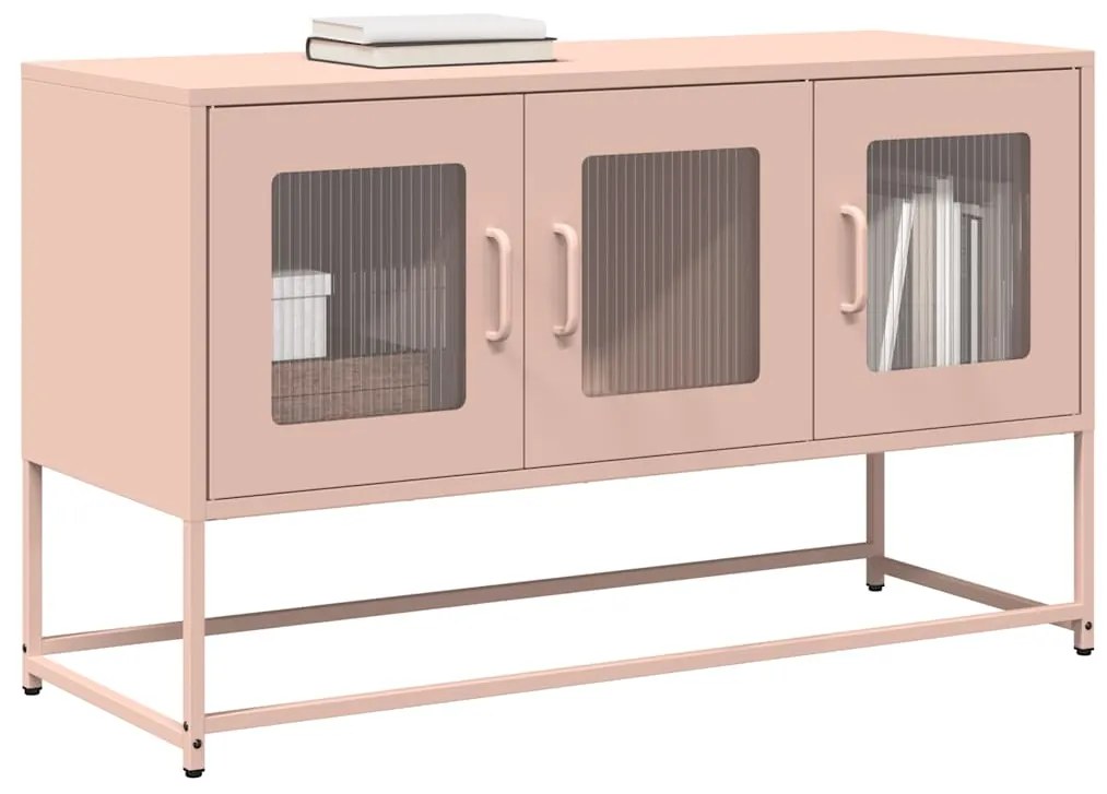 Móvel de TV 100,5x39x60,5 cm aço laminado a frio rosa