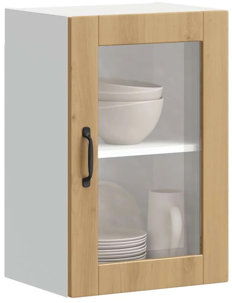 vidaXL Armário de parede cozinha porta vidro Porto carvalho artesanal