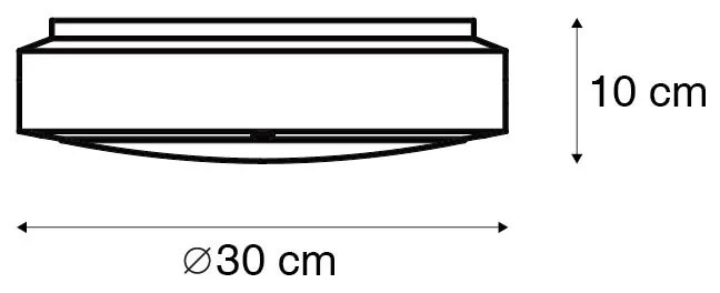 Luminária de parede e teto antracite IP54 - Glow Moderno