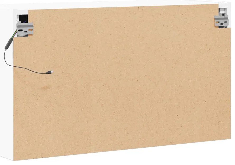 Móvel de parede para TV com luzes LED 80x31x45 cm branco