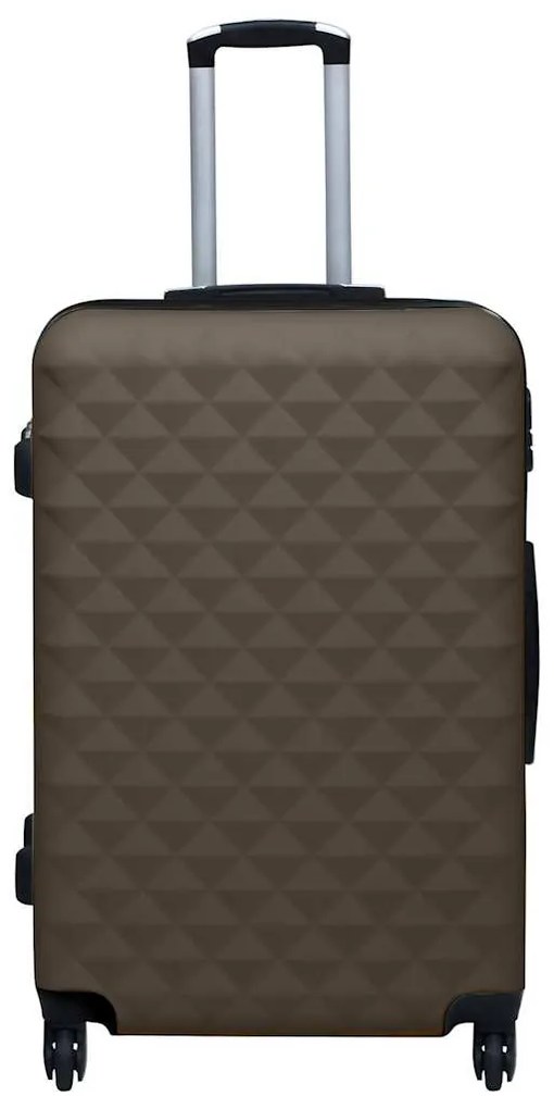 Conjunto de tróleis estojo rígido 3 pcs ABS castanho
