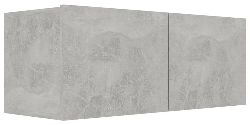 7 pcs conjunto de móveis de TV derivados madeira cinza cimento