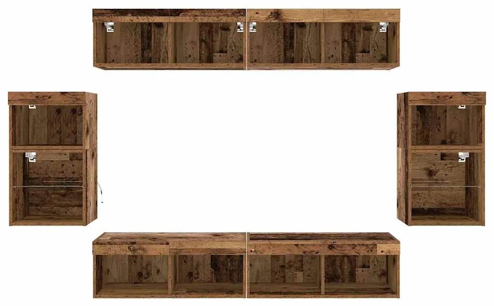 Prateleira flutuante vidaXL 2 pcs Madeira antiga 40x28.5x40 cm Madeira