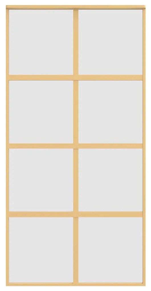 Porta deslizante 102,5x205 cm vidro ESG fosco/alumínio dourado