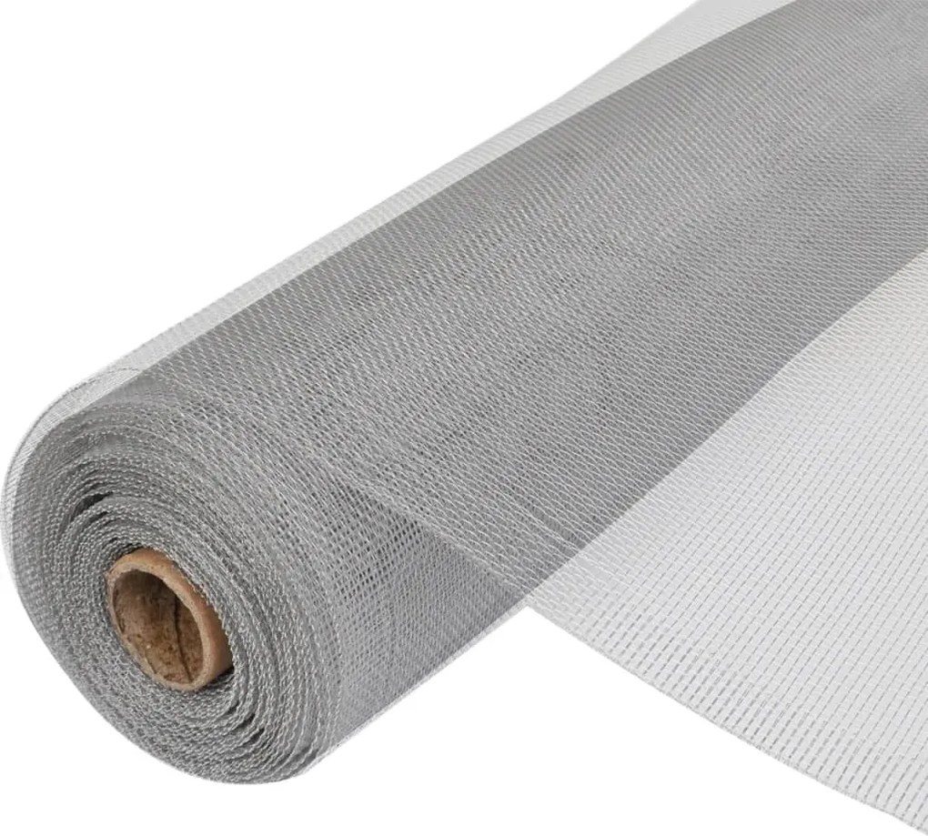 vidaXL Rede mosquiteira em alumínio 100x500 cm prateado