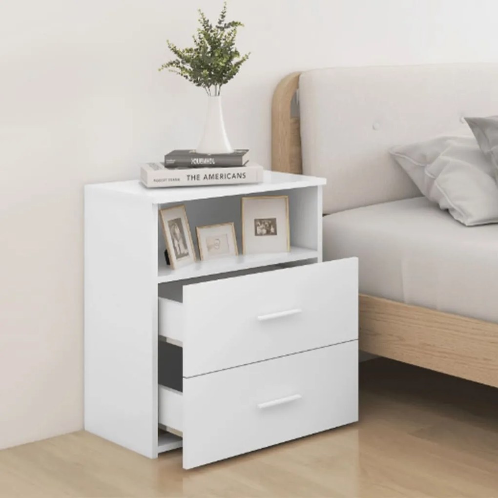 Mesas de cabeceira 2 pcs 50x32x60 cm branco