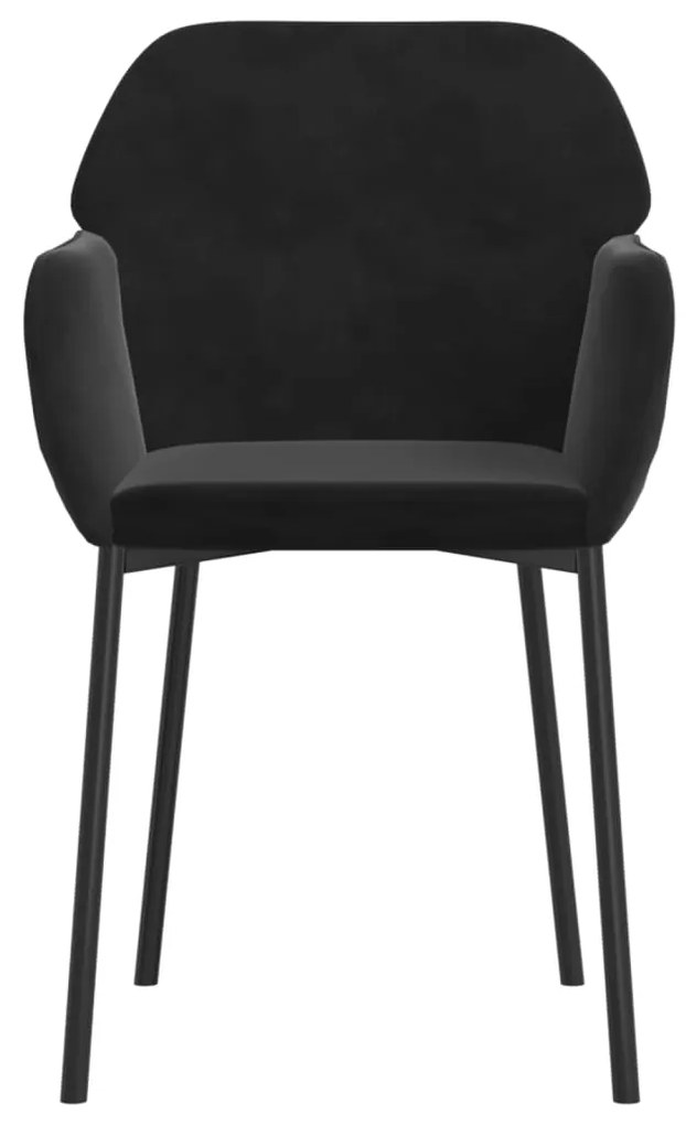 Cadeiras de jantar 2 pcs veludo preto