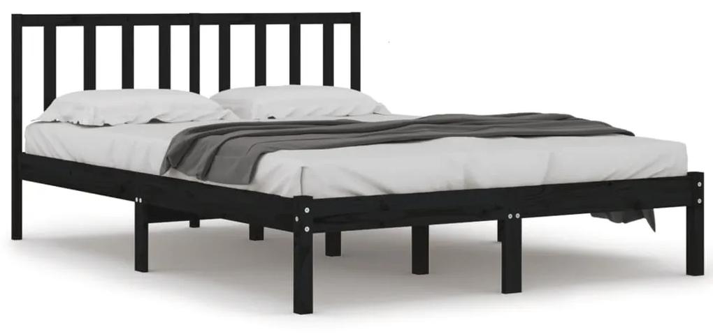 Estrutura de cama 6FT Super King 180x200 cm pinho maciço preto