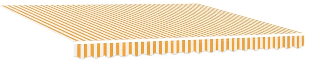 Toldo Retrátil Amarelo e Branco 400x300 cm Alumínio e Poliéster