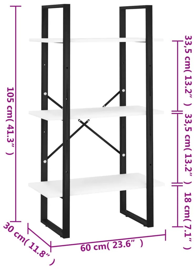 Unidade de prateleiras 60x30x105 cm contraplacado