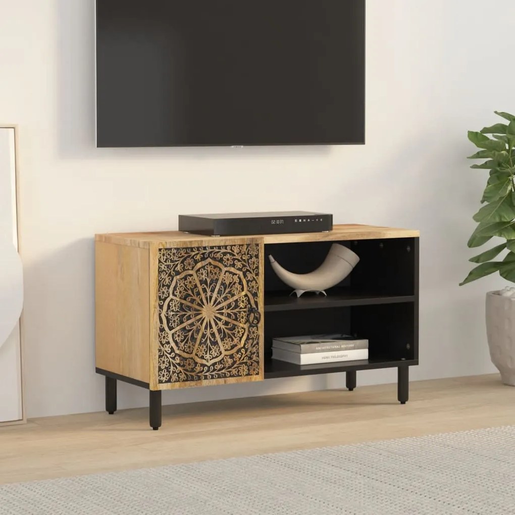 Móvel de TV 80x31x46 cm madeira de mangueira maciça
