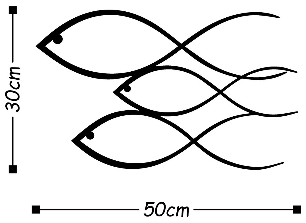 Acessório Decorativo de Parede Metal-248 – Preto – 50 x 30 cm