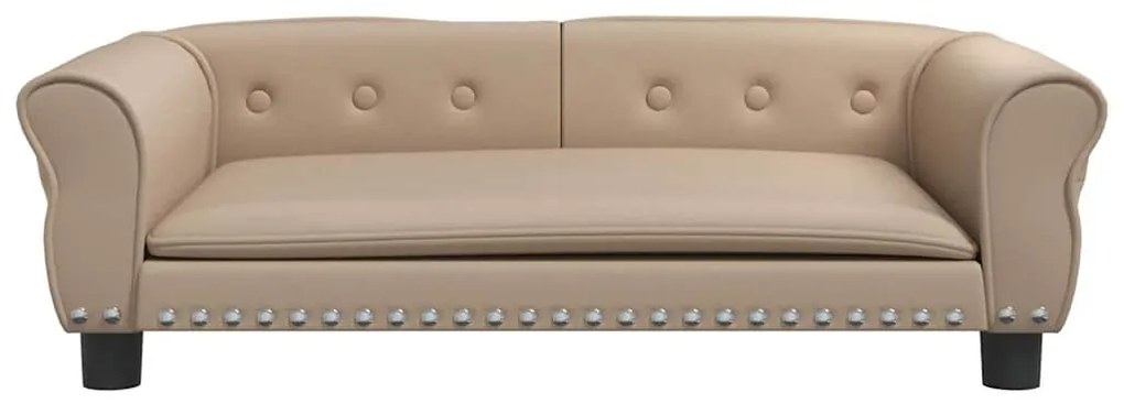 Cama para cães 95x55x30 cm couro artificial cor cappuccino