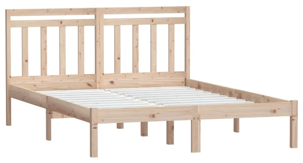 Estrutura de cama casal 135x190 cm madeira maciça