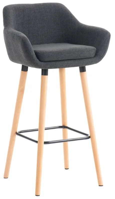Banco de bar Grant em tecido e com estrutura de Cor Natural 55 x 99 x 46 cm Cinzento escuro
