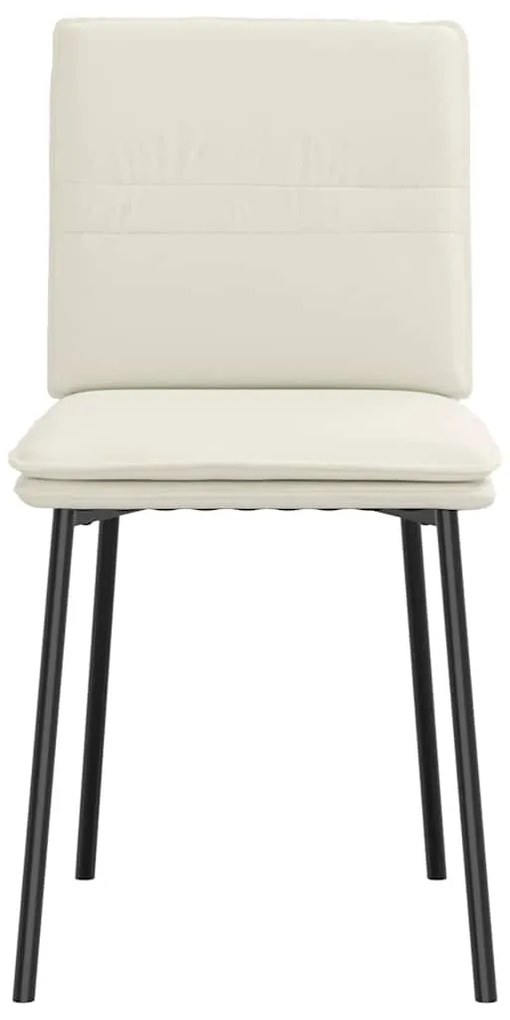 Cadeiras de jantar 2 pcs veludo cor creme