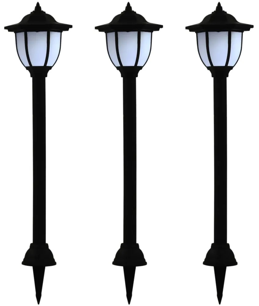 vidaXL Candeeiro solar LED de exterior 3 pcs preto