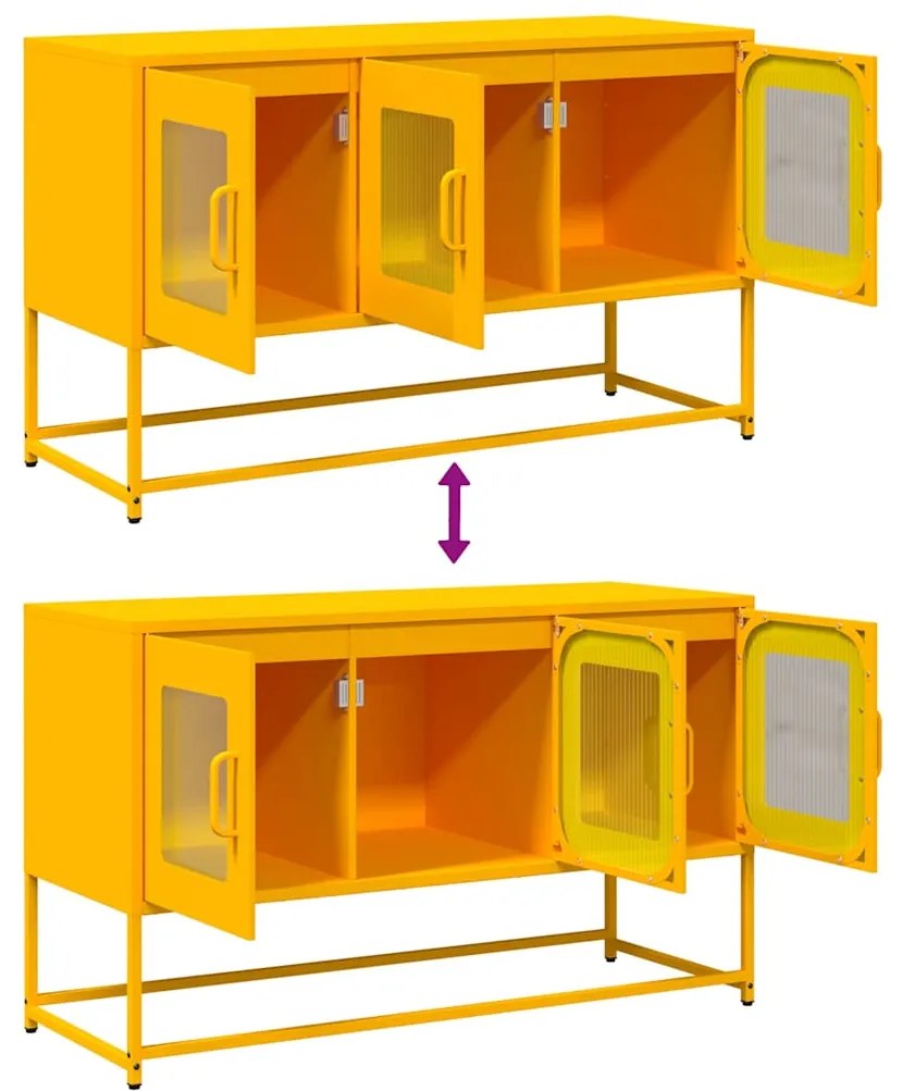 Móvel TV 100,5x39x60,5 cm aço laminado a frio amarelo mostarda