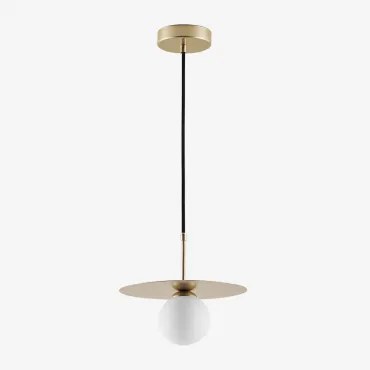 Lâmpada De Teto Suspensa Com Bola De Cristal Jorien Amarelho Ouro - Sklum