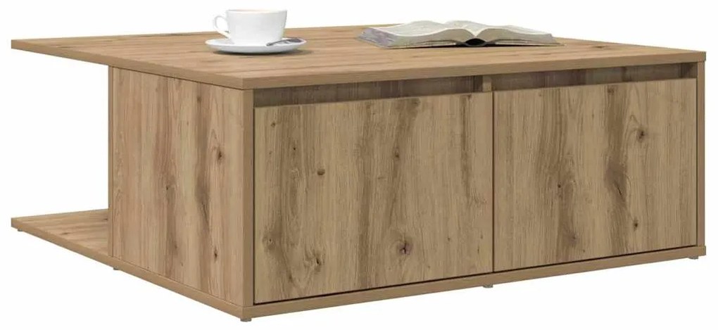Mesa de centro com gaveta carvalho artisiano 80 x 80 x 31 cm