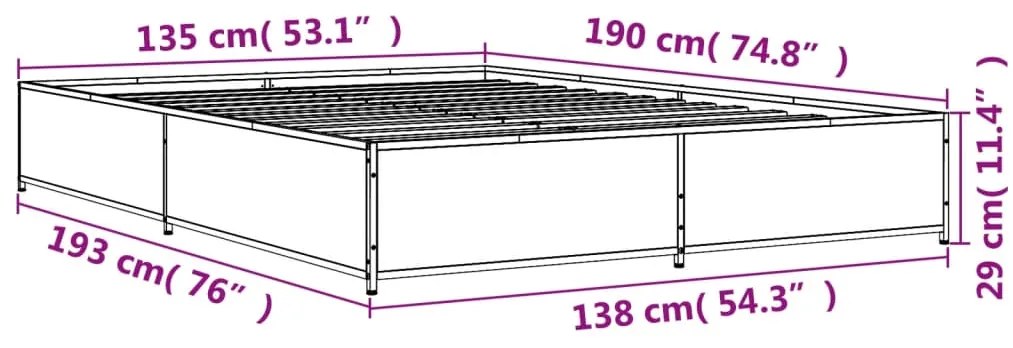 Estrutura de cama 135x190 cm derivados madeira/metal