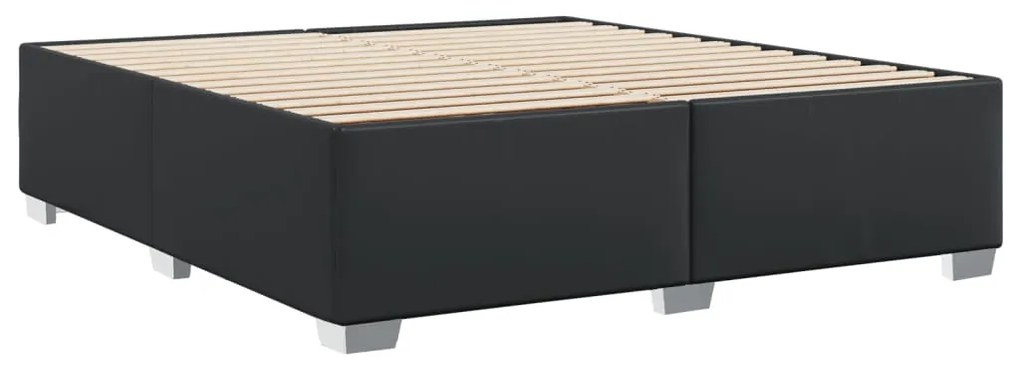 Estrutura de cama 200x200 cm couro artificial preto