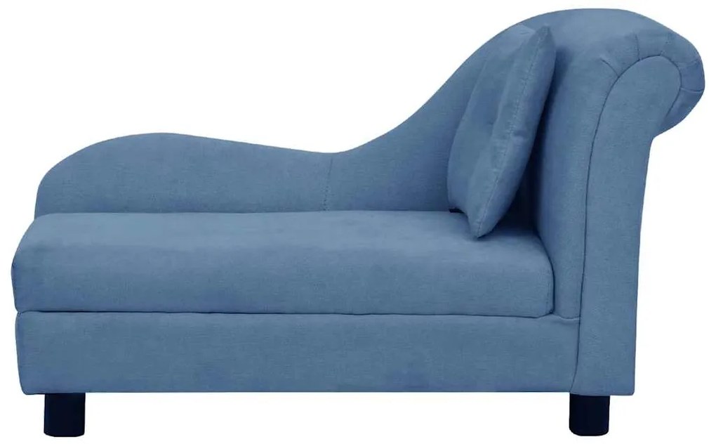 Sofá para cães com almofada 83x44x44 cm pelúcia azul