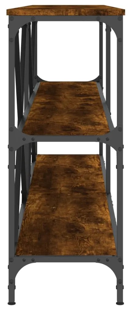 Mesa consola 180x30x75 cm deriv. madeira/ferro carvalho fumado