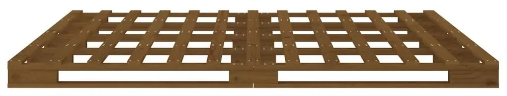 Cama de paletes 140x190 cm pinho maciço castanho mel