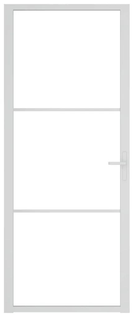 Porta de interior 83x201,5 cm vidro ESG e alumínio branco
