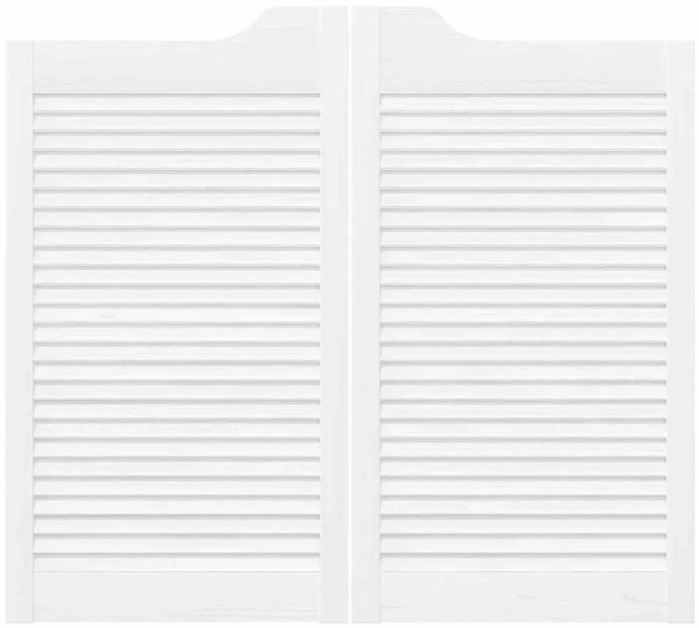 Portas de batente design de persiana 1-Par 90x100 cm branco