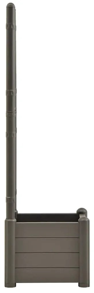Vaso/floreira de jardim com treliça 43x43x142 cm PP antracite
