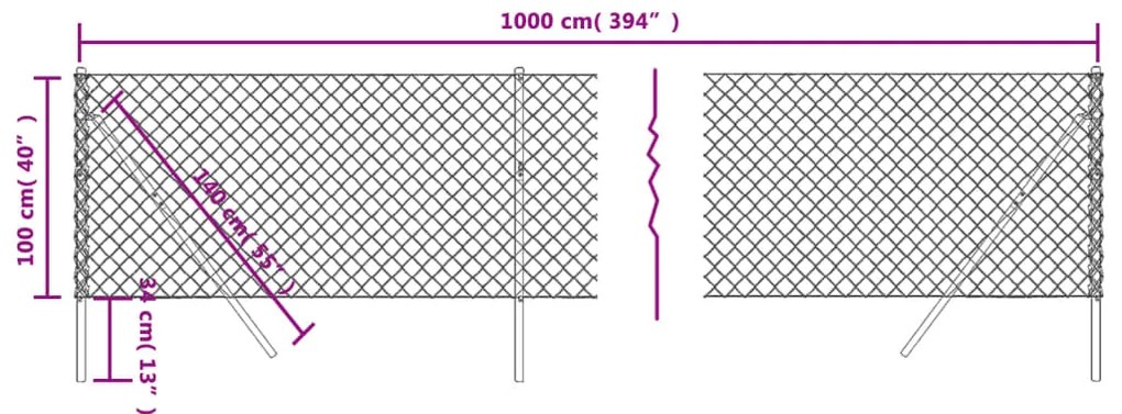 Cerca de arame 1x10 m verde