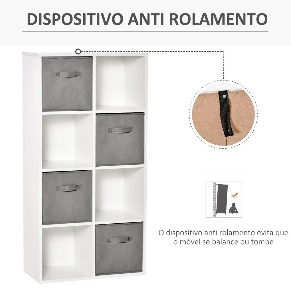 Estante Lelu com 8 Cubos - Design Nórdico