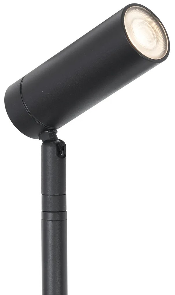 Foco espeto preto 80cm Incl. LED ajustável IP65 com cabo e ficha - Carl