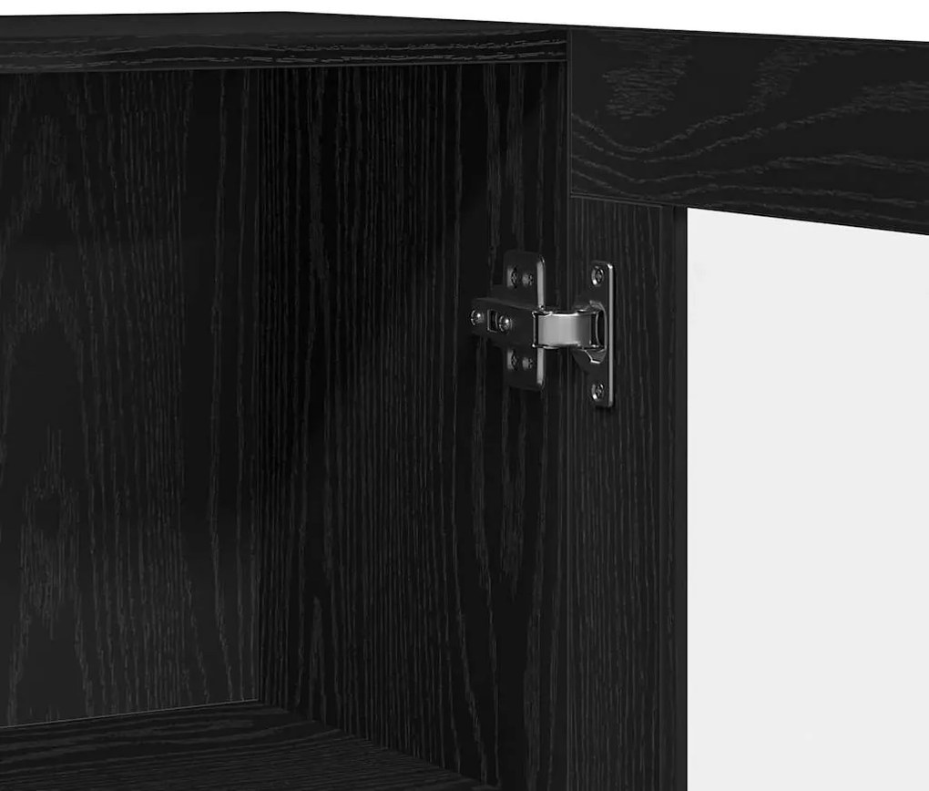 Aparador vidaXL Preto Carvalho 120x30,5x70 cm em Madeira Derivada