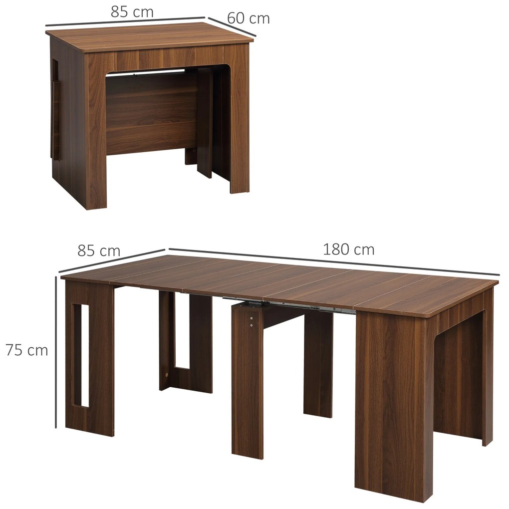 Mesa de Jantar Extensível para 4-6 Pessoas com Lateral Abatível Mesa A