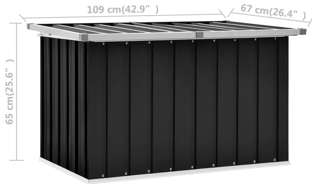 Caixa de arrumação para jardim 109x67x65 cm antracite