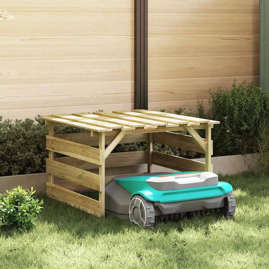 vidaXL Garagem de Cortador de Grama Castanho 84 x 80 x 56 cm