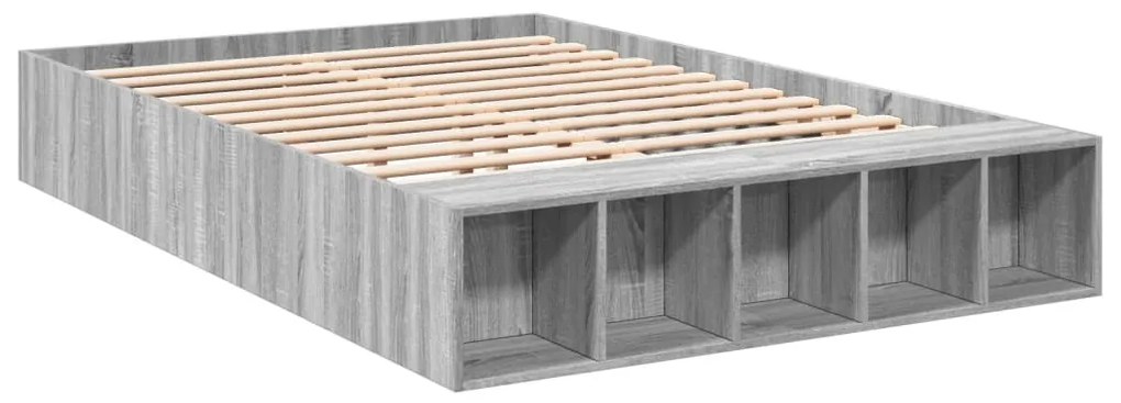 Estrutura cama 140x190 cm derivados de madeira cinzento sonoma