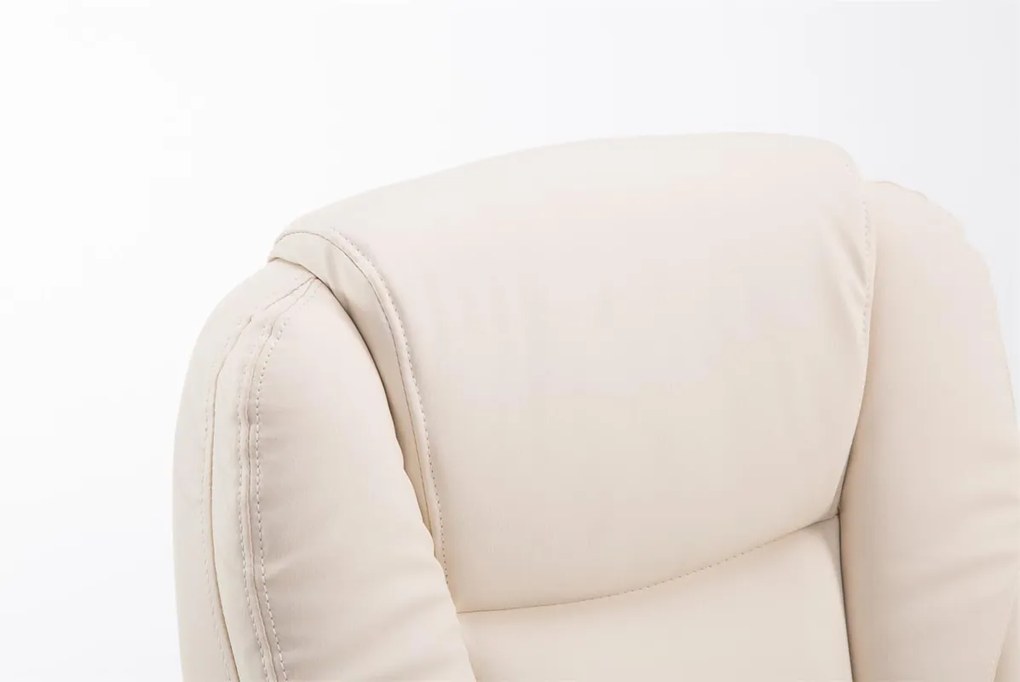 Cadeira de escritório Pacific com apoio para os pés Creme