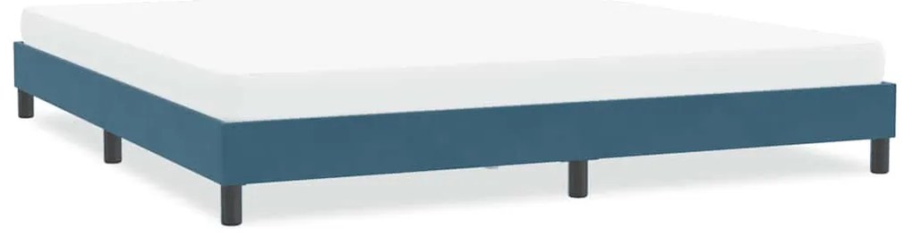 vidaXL Estrutura de cama sem colchão 200x220 cm veludo azul-escuro