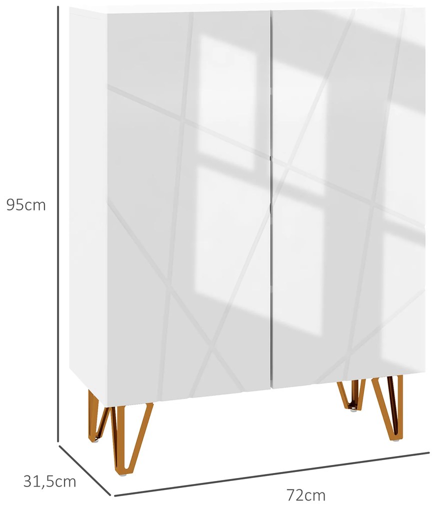 Móvel Sapateira de Entrada Armário Sapateira com Prateleiras Ajustáveis para 15-20 Pares de Sapatos 72x31,5x95 cm Branco