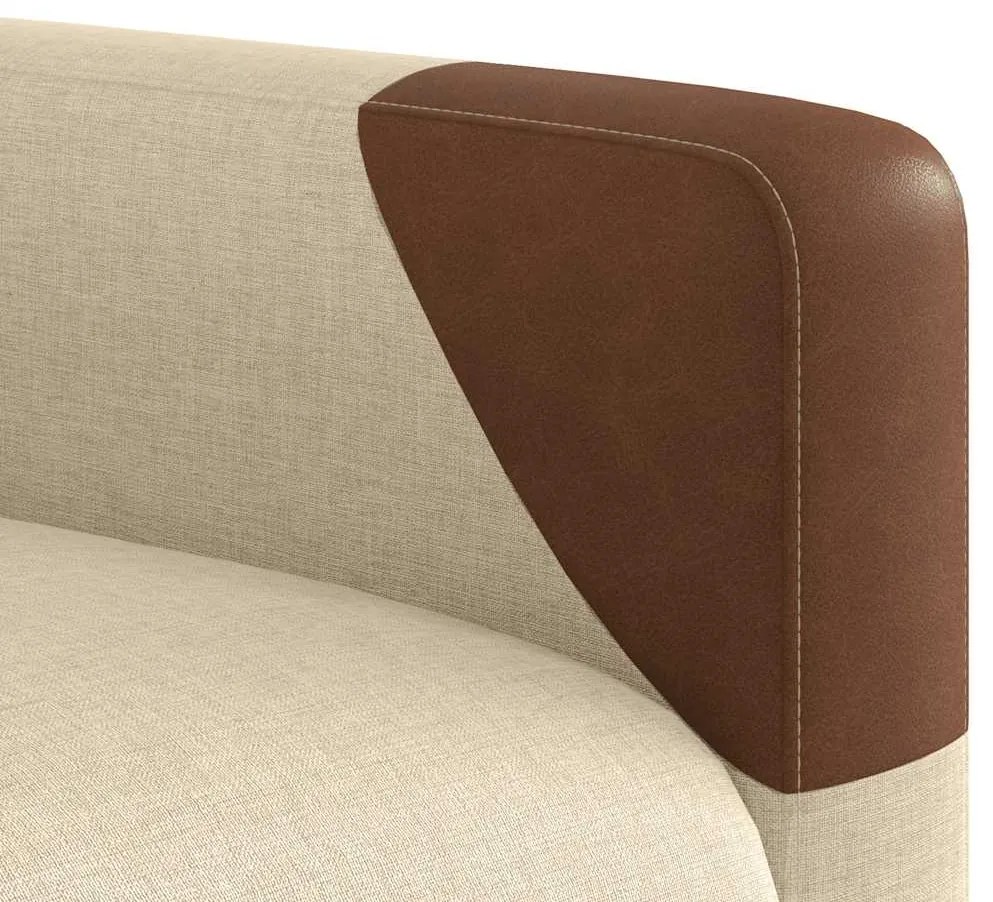 Poltrona de massagens reclinável tecido cor creme